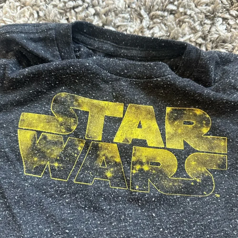 Star Wars Logo T Shirt Slub Knit Toddler Boys 4T 4 Gray Grey